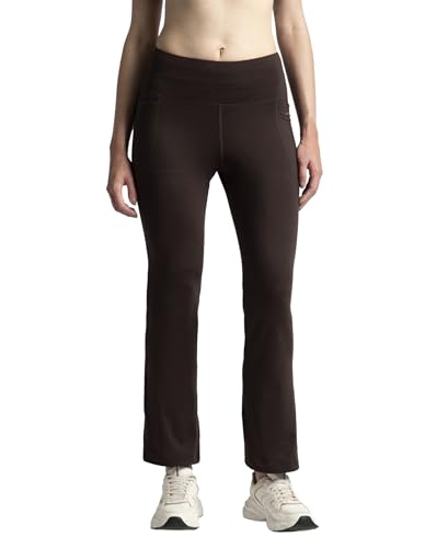 Jockey MW77 Women's Microfiber Elastane Stretch Regular Fit Flared Pants with StayFresh Treatment_Coffee_S