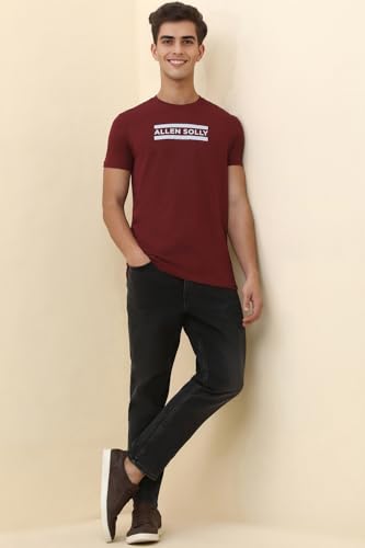 Allen Solly Men Maroon Graphic Print Crew Neck T-Shirt