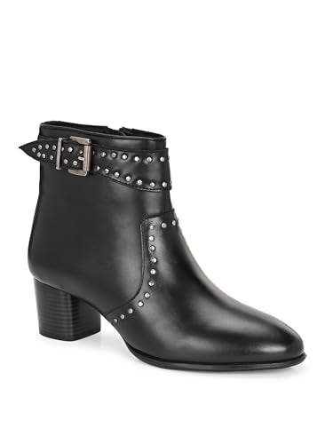 Delize Black Women mid heel platform boots-66513-38