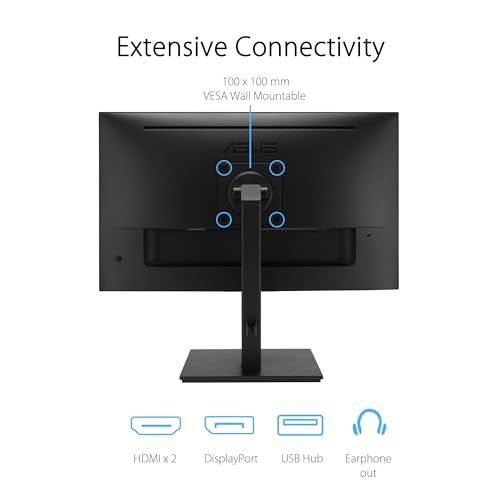 ASUS 27” 4K Business Monitor (VA27UQSB) - UHD (3840 x 2160), IPS, Frameless, HDR10, DisplayPort, Dual HDMI, Speakers, Eye Care, Ergonomic, pivot, swivel, height adjustable, DisplayWidget, 3yr warranty