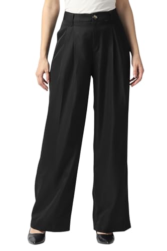 Van Heusen Women's Regular Casual Pants (VWTPFRGF952684_Black