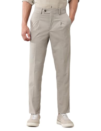 Arrow Newyork Men's Textured Dobby Autoflex Trousers Light Brown