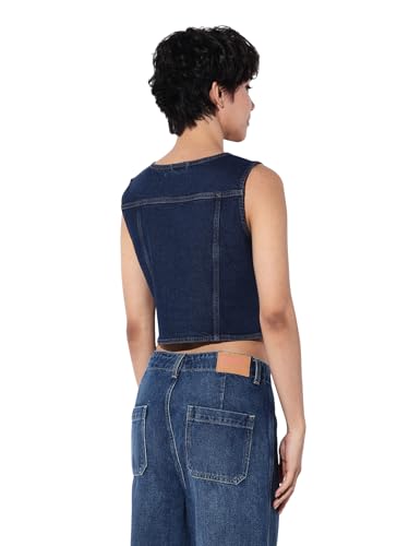 ONLY Women's Slim Fit Blue Waistcoat