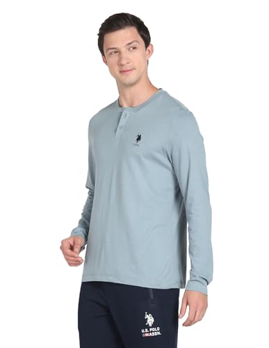 U.S. POLO ASSN. Men's Cotton Regular Fit T-Shirt (I694-Pl_Large,Lead, Grey