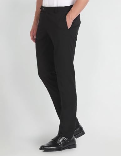 Arrow Mid Rise Patterned Trousers Black
