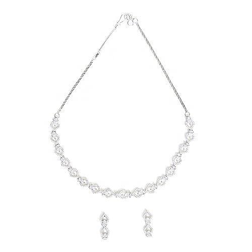 VOYLLA Silver Plated Brass Necklace Set From Sparkling Elegance