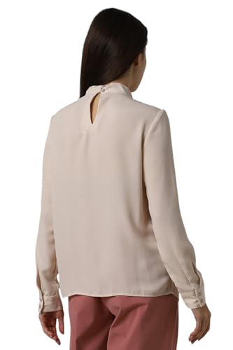 Van Heusen Women Beige Solid Formal Stylized Neck Top