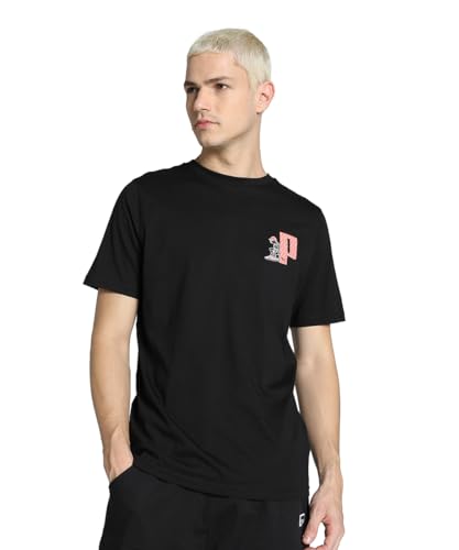 Puma Men's Graphic Print Regular Fit T-Shirt (630797_Black