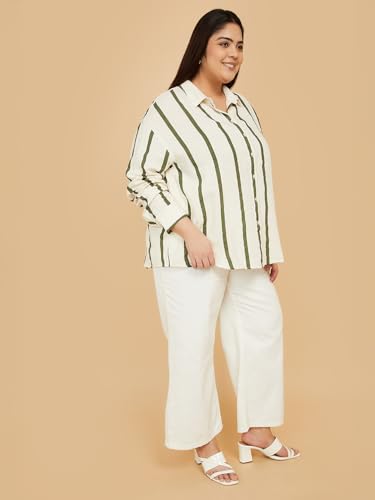 Max Women Striped Shirt (Green_4XL)