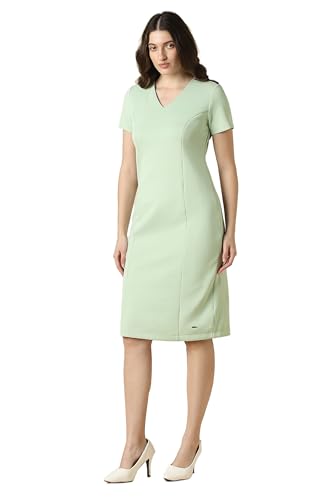 Women Light Green Solid Formal Dress
