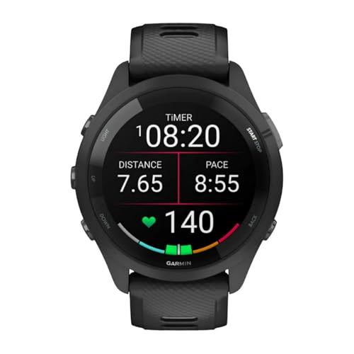 Garmin Forerunner 265 Advanced Multisport Touchscreen Smartwatch, Black | Heart Rate Monitor, Training Stats, Daily Suggested Workouts, Up to 13 Day Battery Life with Signature Series Charging Bundle