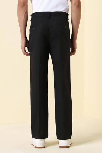 Men Black Solid Casual Trousers