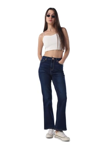 ONLY Women Solid Flared Fit High-Rise Blue Jeans