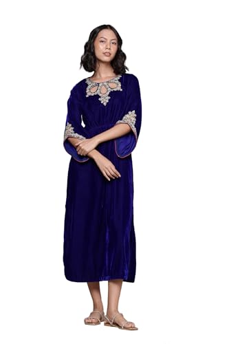 Aarke Ritu Kumar Royal Blue Roobab Velvet Kaftan Dress
