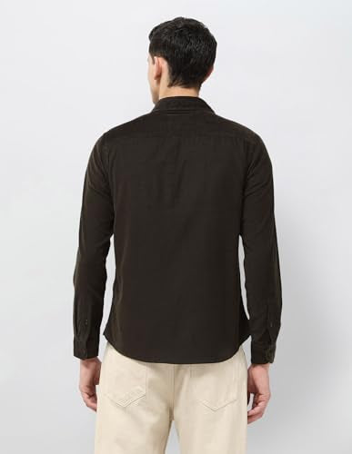 U.S. Polo Assn. Denim Co. Men's Corduroy Regular Fit Shirt (UDSHT1884_Dark Brown_40)