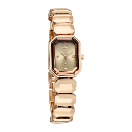 Fastrack Vyb Celeste Quartz Analog 3 Hands Light Green Dial Rose Gold Alloy Strap Watch for Girls - FV60063WM02W