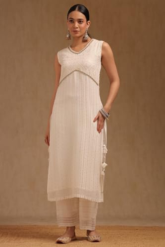 Soch Women's Georgette Salwar Suit Set (SRF-EWA5CD22384_Off White