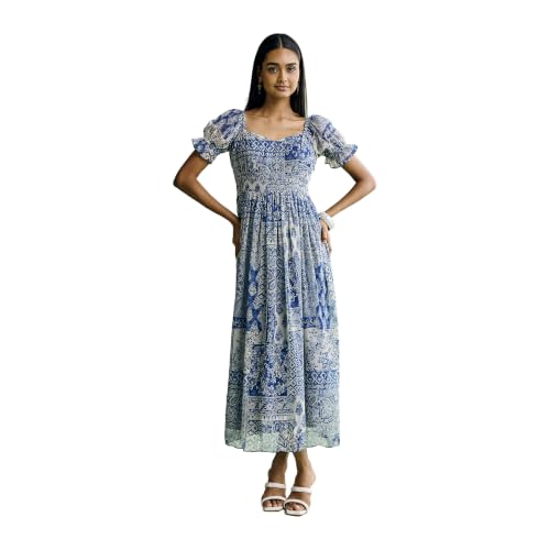 Aarke Ritu Kumar Blue Patchloom Long Dress