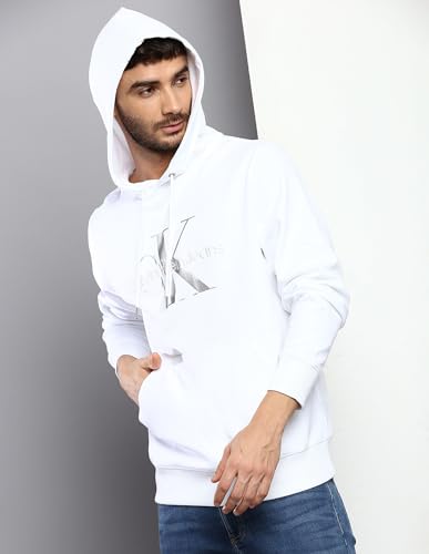 Calvin Klein Mens White Solid Sweat Shirt (XXL)