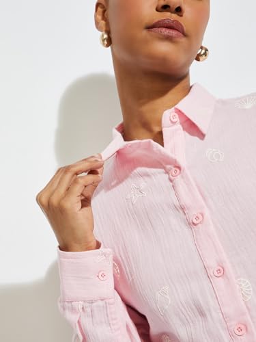 Max URB_N Women Printed Shirt (Pink_S)