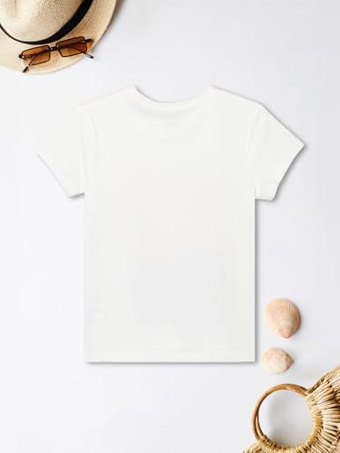 Max Girls Printed T-Shirt (White_9-10 Y)
