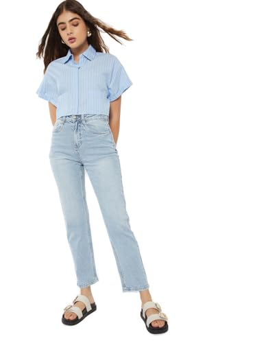 Max Women Washed Slim Straight Fit Jeans (Blue_28)