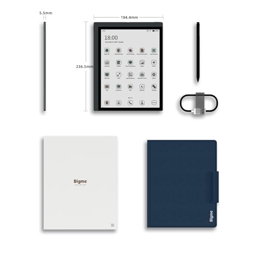 Bigme 10.3 Inch Color E-Ink Reading and Writing Tablet, 5.5mm Thickness Note Taking ePaper Tablet, 8GB RAM + 256GB ROM, Touch Screen with 5MP Camera