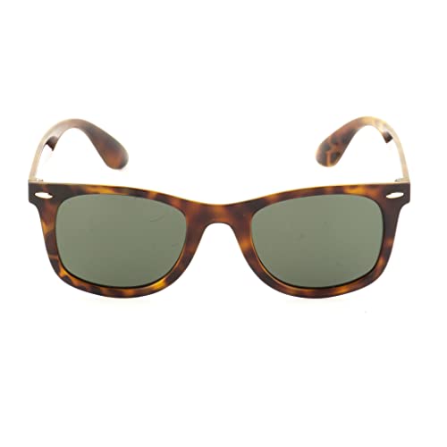 UNITED COLORS OF BENETTON solid green lens wayfarer sunglass full rim brown textured frame