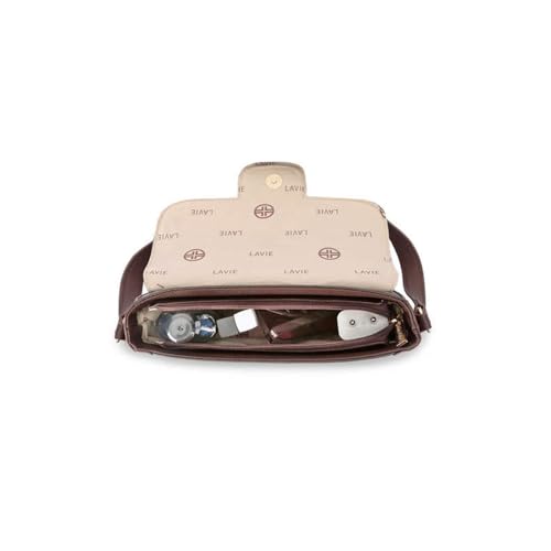 Lavie Mono Quad Synthetic Zipper Closure Women's Sling Bag (CHOCOLATE, MEDIUM)