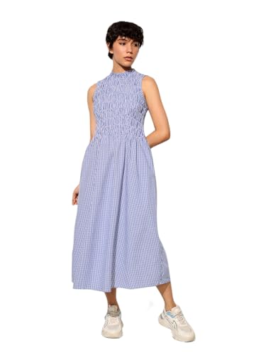 ONLY Women Fit and Flare Blue Dress