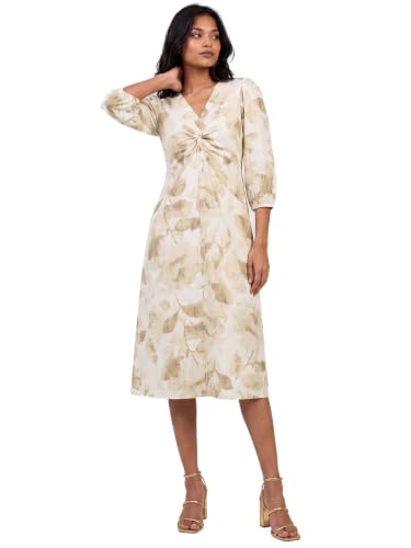 Max Women Printed Midi Dress(White_L)
