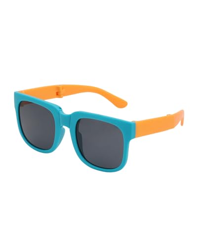 Carlton London Girls Turquoise and Orange Toned UV Protected Black Lens Foldover Sunglass