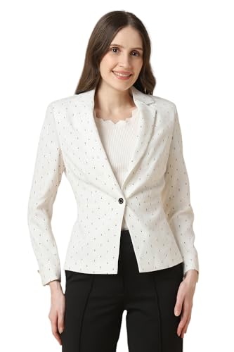 Allen Solly Women White Printed Casual Blazer