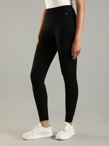 Slim Fit Solid Mid Rise Legging Black