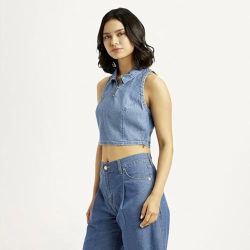 Levi's Women's Solid Shirt Collar Top