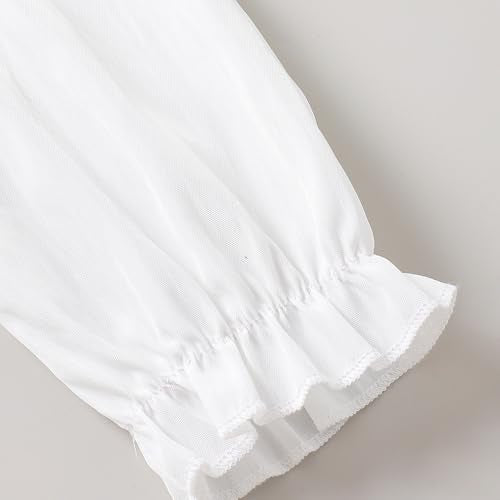 Hopscotch Girls Sleeveless White 2-Pc Floral Applique T-shirt & Skirt Dungaree For Age (6-7 Years)