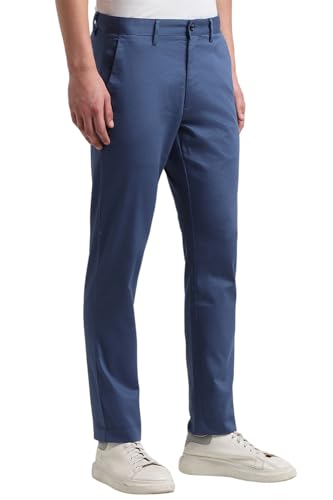 Allen Solly Men's Slim Casual Pants (ASTFQSRFO43304_Blue