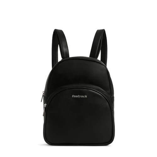Fastrack Ivory Black 2 Compartment College Backpack For Women, Girls & Ladies | Stylish And Trendy Backpack | Everyday Backpack For College And Office Use