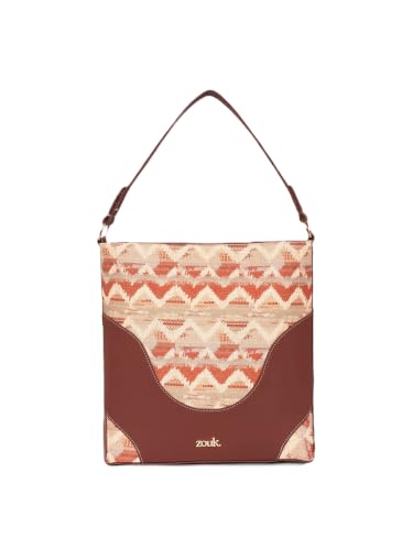 ZOUK Women's Vegan Leather Vertical Tote | 16.8L, 14" Laptop | Vegan leather tote, 14-inch laptop fit, wide shoulder strap, key leash, lightweight 670g build, cruelty-free, Made in India