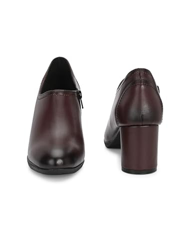 Delize Womens Brown/Cherry mid Heel Shoes (Brown, Numeric_5)