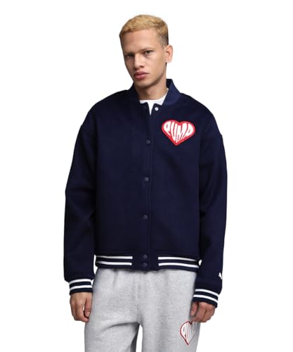 Puma, Men, Sticker Pack Varsity Jacket, Navy, XL, (63283201)
