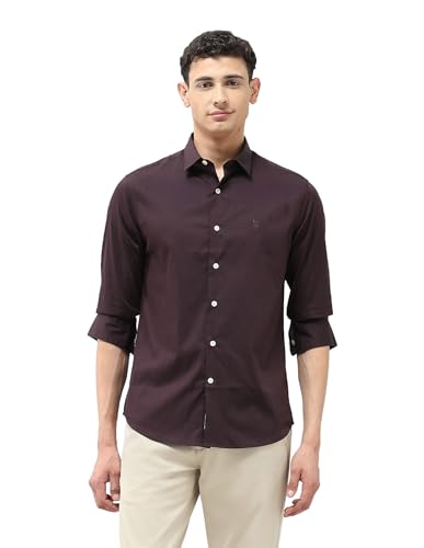 U.S.Polo ASSN. Men's Striped Tailored Fit Shirt (USSHT3110_Wine