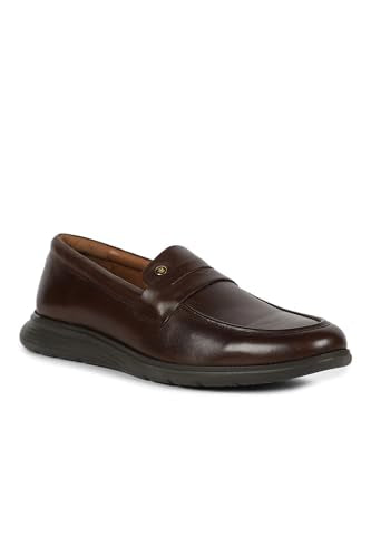 Louis Philippe Men Brown Solid Slip-on Formal Imported Premium Leather Light Weight Breathable Lining Slip Resistant Flexible Toe Shoes Euro- 40