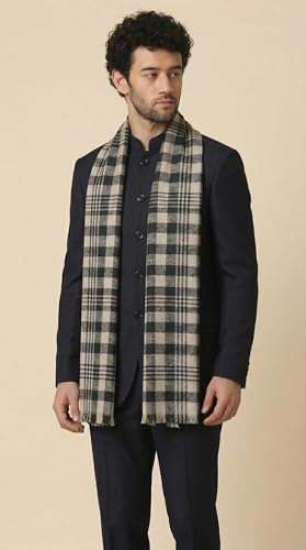 Zamour Faux Pashmina Reversible Stole for Men, Cashmere Feel Fine Wool Mens Muffler Shawl for Winter