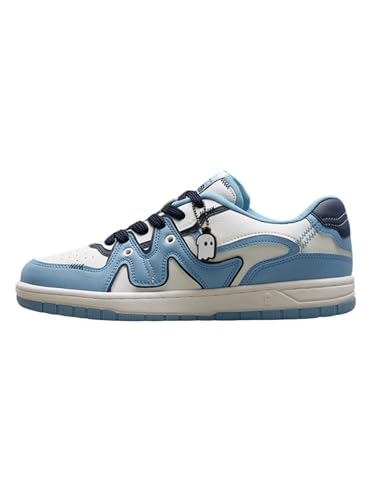 The Souled Store Urban Blaze: Blue Moon Men and Boys Low Top Sneakers | Light Blue, White & Navy Blue Retro Trainer with Faux Leather, Cushioned EVA Sole & Lace-Up Closure