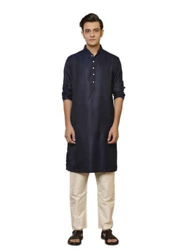 TASVA Navy Minimal Kurta Set | Size: XXL