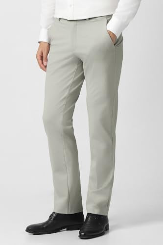 Men Grey Solid Trousers