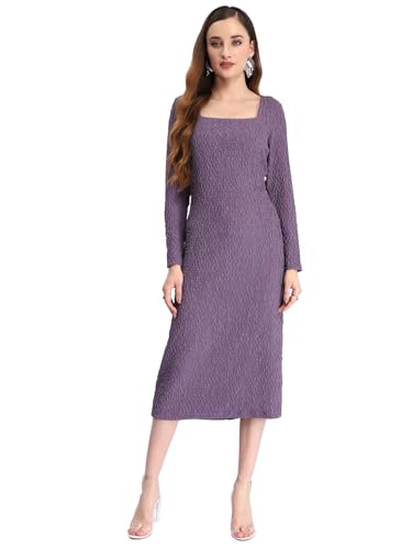 Madame Shimmery Purple Midi Dress