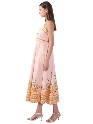 VERO MODA Women's Fit and Flare Pink Dress