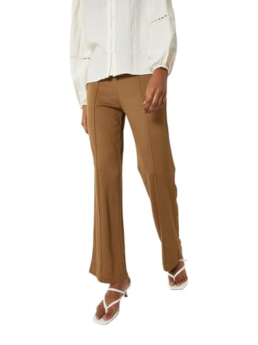 Max Women Textured Trousers (Brown_L)